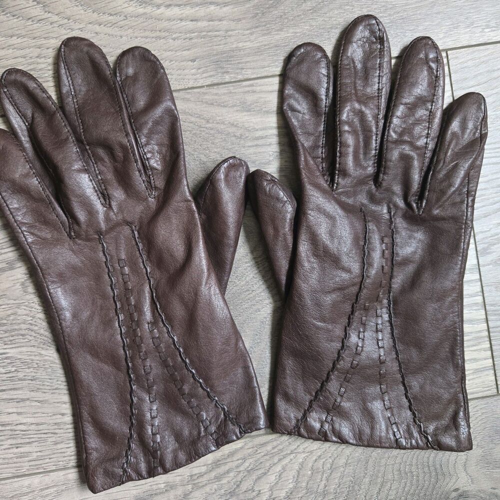 ​Vintage Gates Mens XL Leather Driving Gloves Brown Lined Dapper Heritage Preppy